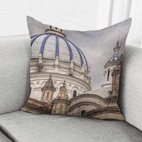 Image of Immaculate Conception Cathedral Cuenca, Ecuador Pillow Cover