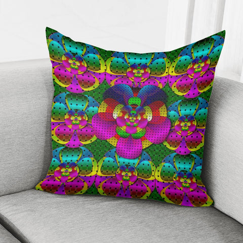 Image of Flowers Will Give Power Ornate Pop-Art Pillow Cover