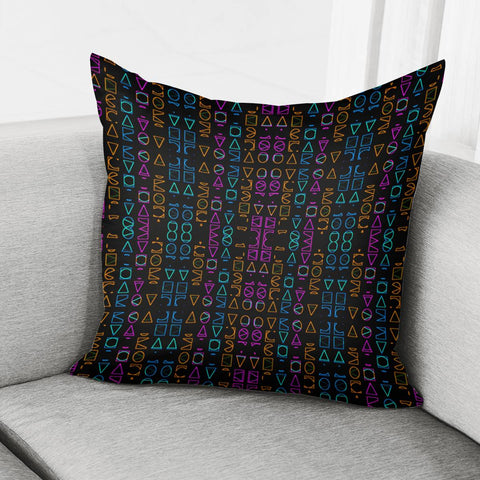 Image of Neon Geometric Print Pattern Pillow Cover