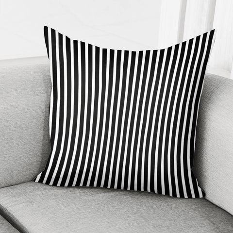 Image of Black And White Vertical Stripes Pillow Cover