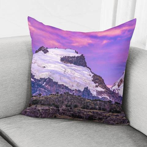 Image of Snowy Andes Mountains, El Chalten Argentina Pillow Cover