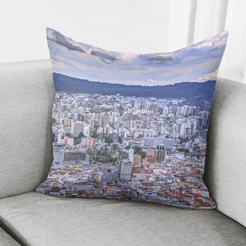 Image of Cityscape Aerial View Quito, Ecuador Pillow Cover