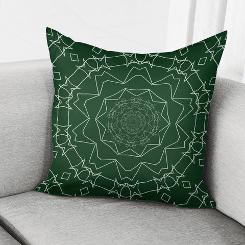 Image of White Webs On Green Pillow Cover