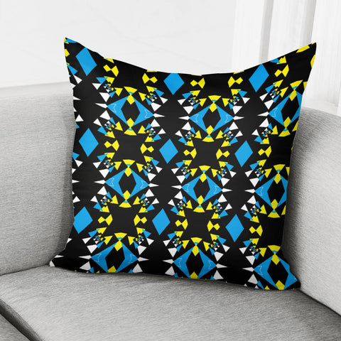 Image of Angular Shapes On Black Pillow Cover