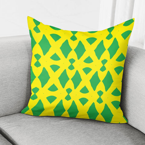 Image of Yellow And Green Shapes Pillow Cover