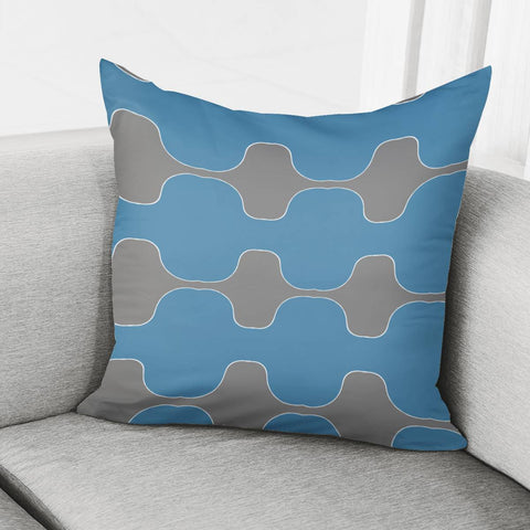 Image of Blue And Gray Gap Pattern Pillow Cover