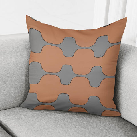 Image of Brown And Gray Gap Pattern Pillow Cover