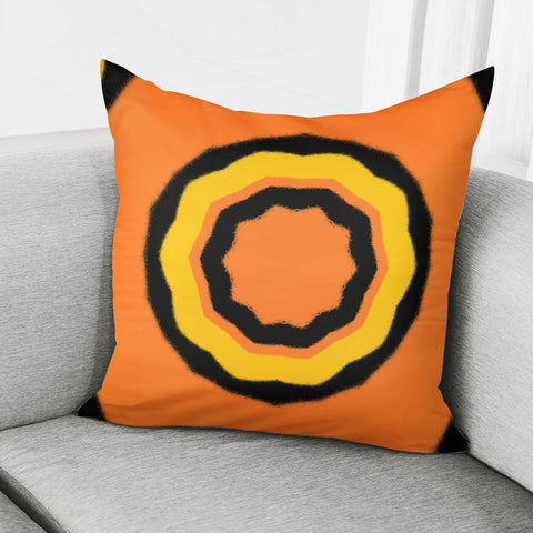 Image of Yellow, Orange And Black Pattern Pillow Cover