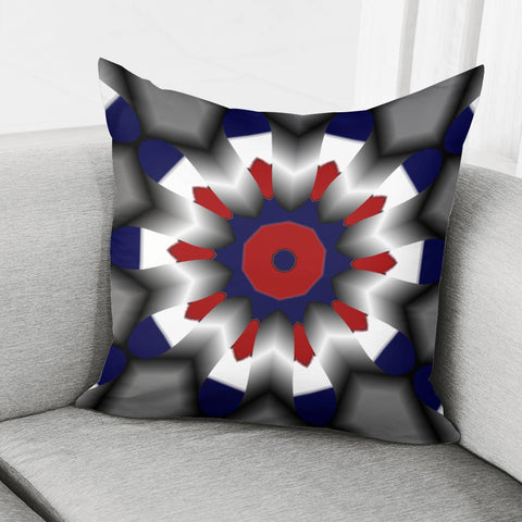 Image of Red And Blue Steel Marks Pillow Cover