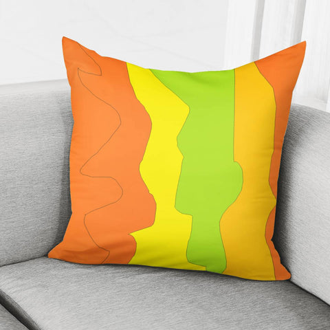 Image of Orange, Green And Yellow Pattern Pillow Cover