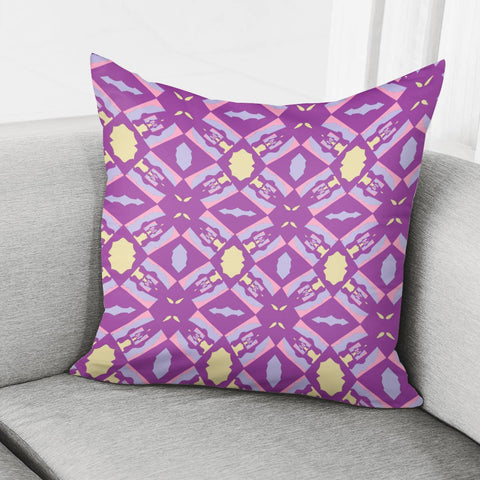 Image of Pink, Yellow And Purple Pattern Pillow Cover