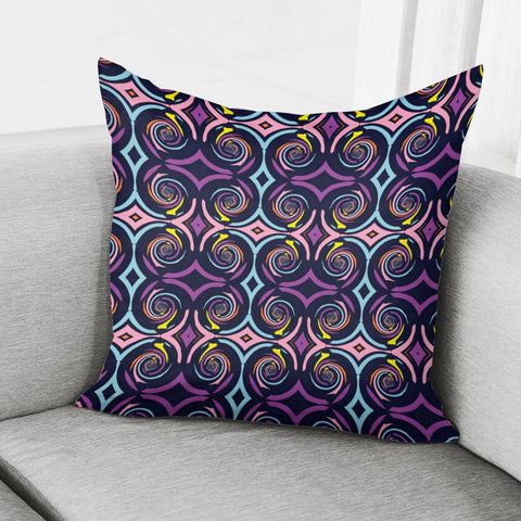 Image of Blue Colorful Swirls Pattern Pillow Cover