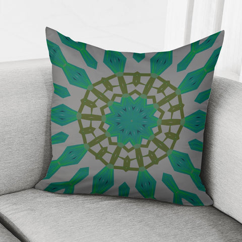 Image of Abstract Green And Brown Webs Pillow Cover