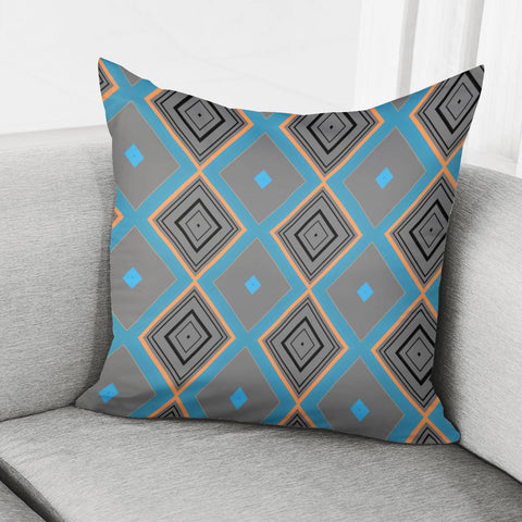 Image of Gray, Black And Orange Diamond Pattern Pillow Cover