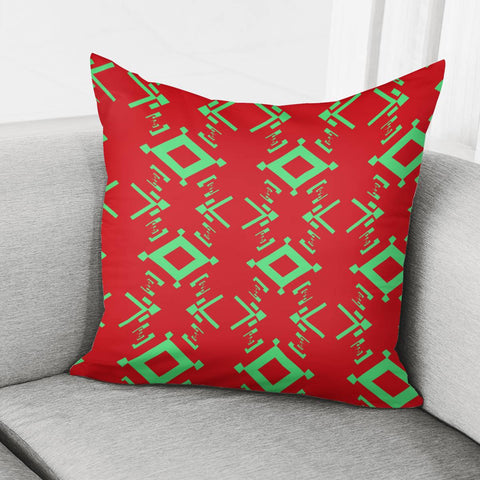 Image of Bright Green And Red Pattern Pillow Cover