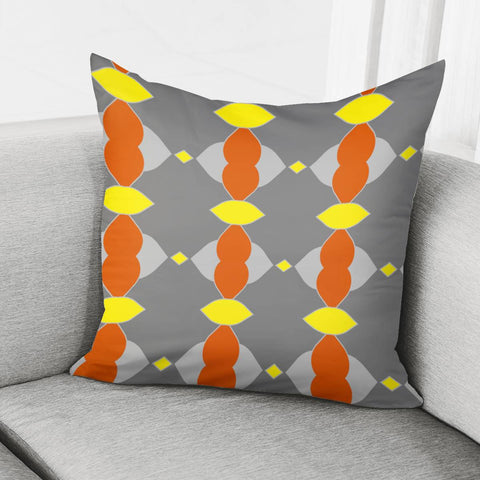 Image of Gray, Yellow And Orange Pattern Pillow Cover