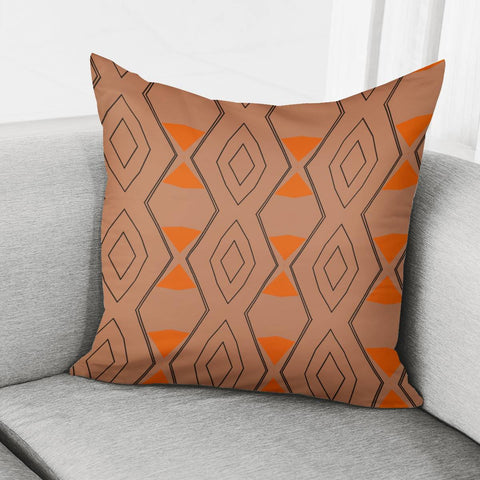 Image of Orange And Brown Patterned Pillow Cover