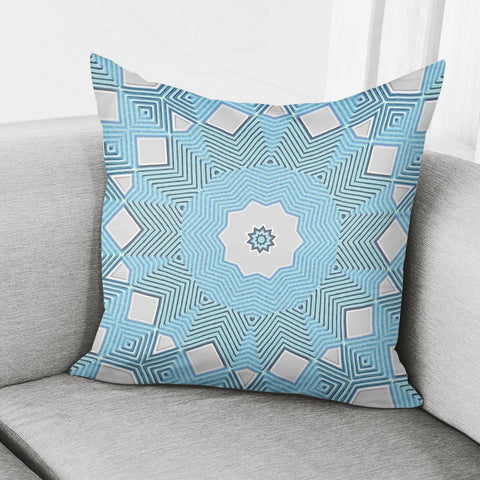 Image of Textured Blue Patterned Pillow Cover