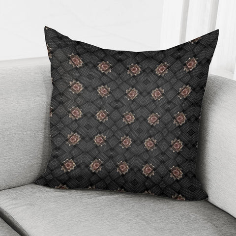 Image of Black And Brown Leather Textured Pillow Cover