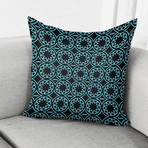 Image of Neon Blue On Black Pillow Cover