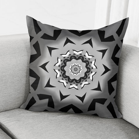 Image of Gray, Black And White Pattern Pillow Cover