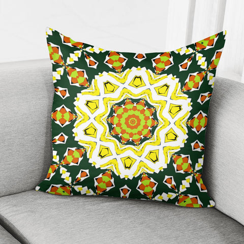 Image of Colorful Yellow Circular Design Pillow Cover