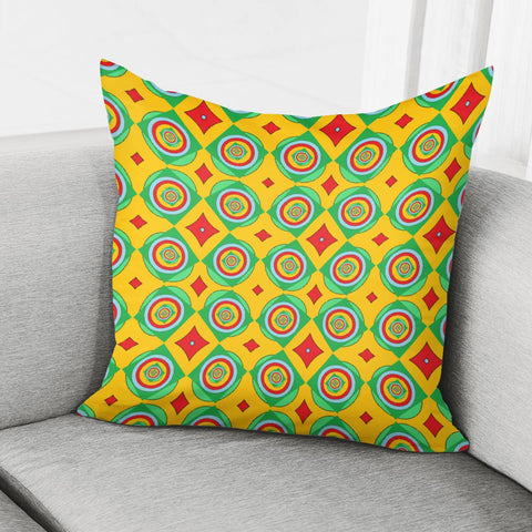 Image of Multicolor Rounds And Diamond Shapes On Pillow Cover