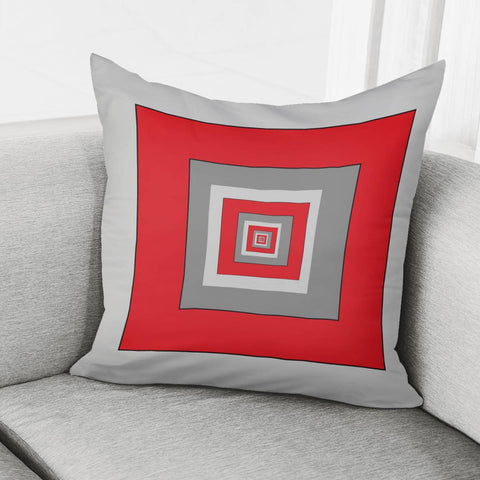 Image of Red And Gray Blocks Pillow Cover