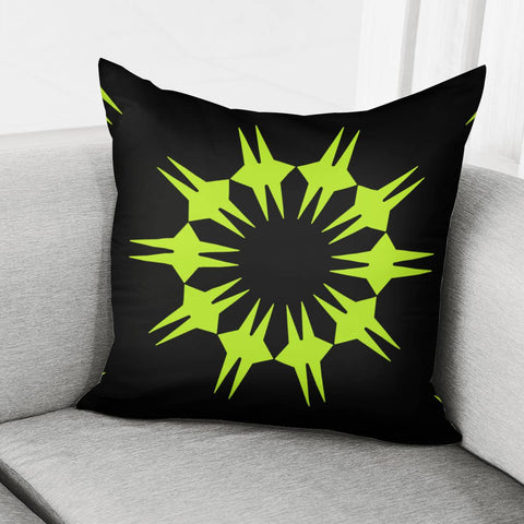 Image of Bright Green And Black Pattern Pillow Cover