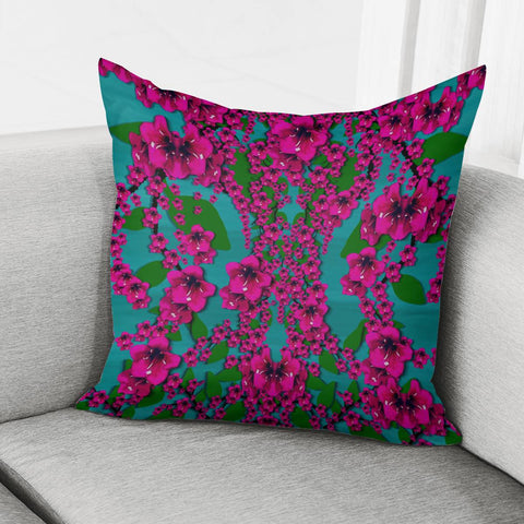 Image of One Island One Sakura With A Horizon Pillow Cover