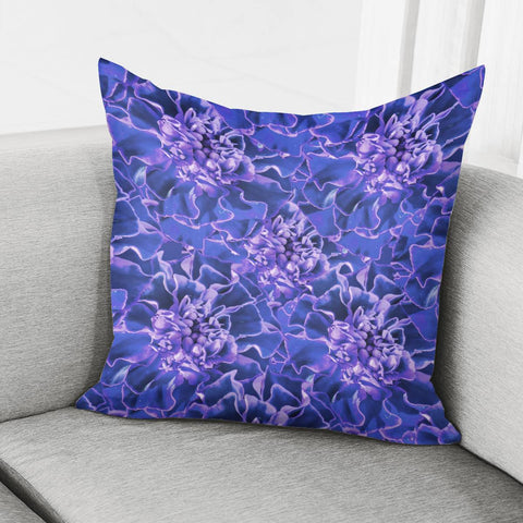 Image of Vibrant Blue Flowers Pattern Motif Pillow Cover