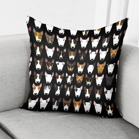 Image of Bully Mix On Black Pillow Cover