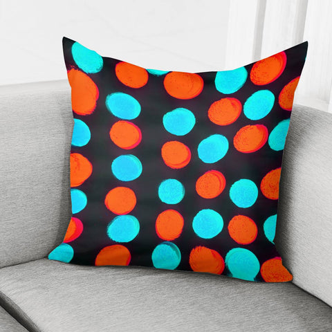 Image of Aqua & Tangerine Dots Pillow Cover