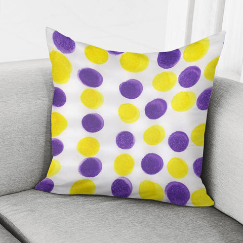 Image of Yellow & Purple Dots Pillow Cover