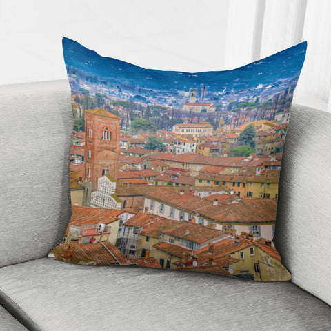 Image of Aerial View Historic Center Of Lucca, Italy Pillow Cover