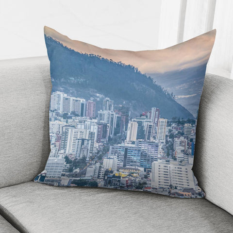 Image of Cityscape Aerial View Quito, Ecuador Pillow Cover