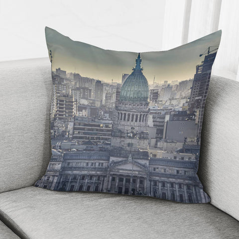 Image of Buenos Aires Argentina Cityscape Aerial View Pillow Cover