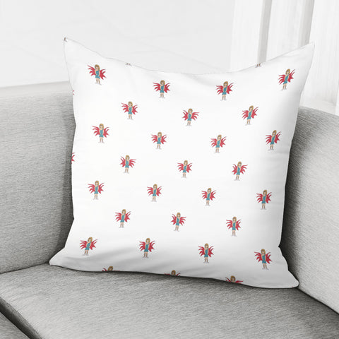 Image of Fairy Girl Drawing Motif Pattern Design Pillow Cover