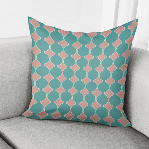 Image of Teal And Rose Gold Pattern Pillow Cover