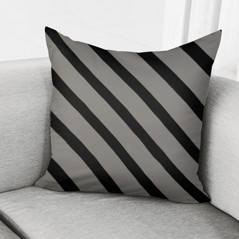 Image of Black And Gray Diagonal Lines Pillow Cover