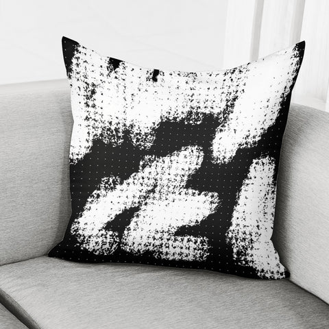 Image of Abstrait Taches Blanc/Noir Pillow Cover
