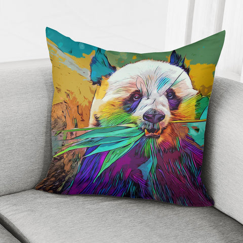 Image of Rainbow Panda Pillow Cover