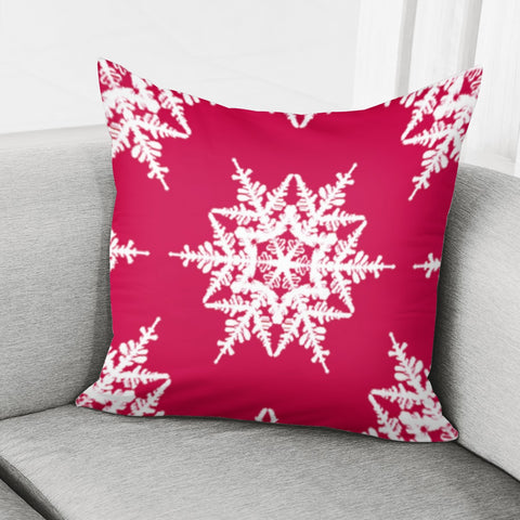 Image of White Snowflakes Pillow Cover