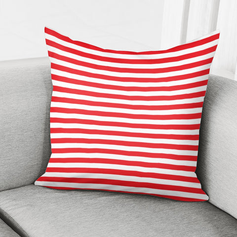 Image of Red And White Stripes Pillow Cover