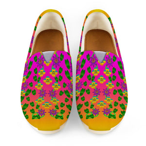 Flowers On Neon Women Casual Shoes