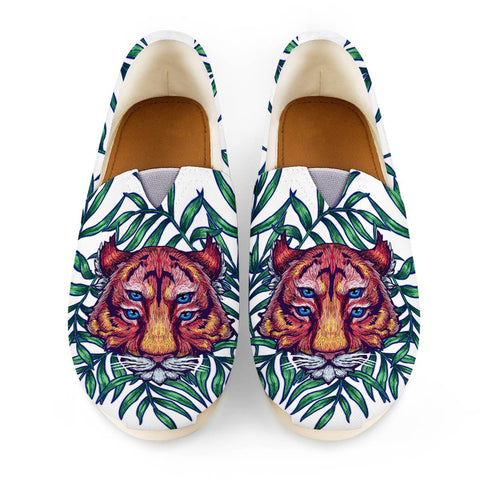 Image of Tiger & Tropical Plants Women Casual Shoes