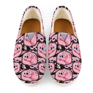 Pink Pig Wearing Glasses Women Casual Shoes