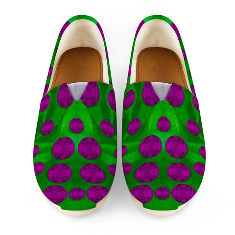 Image of Fern And Leafs As Dots Women Casual Shoes