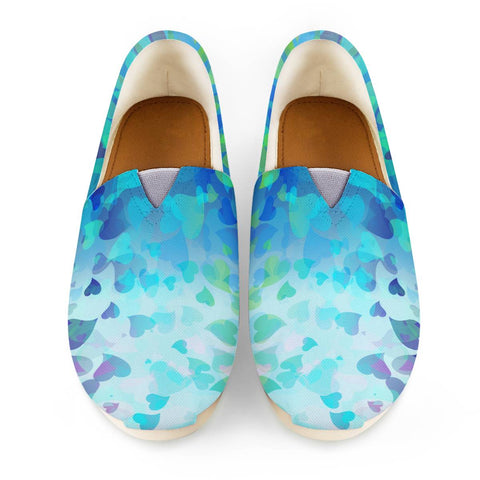 Image of Hearts Colors On Blue Women Casual Shoes