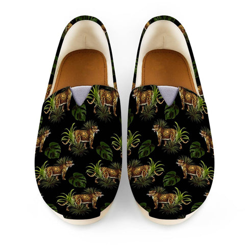 Image of African Leopard On Black Women Casual Shoes
